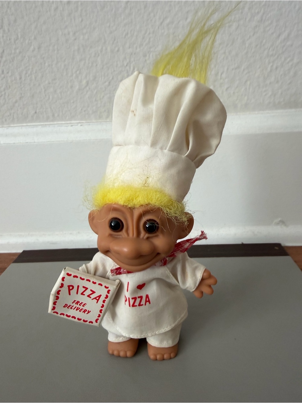 Vintage RUSS troll doll: pizza chef